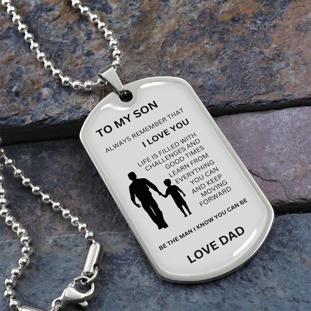 Dog tags hot sale for son